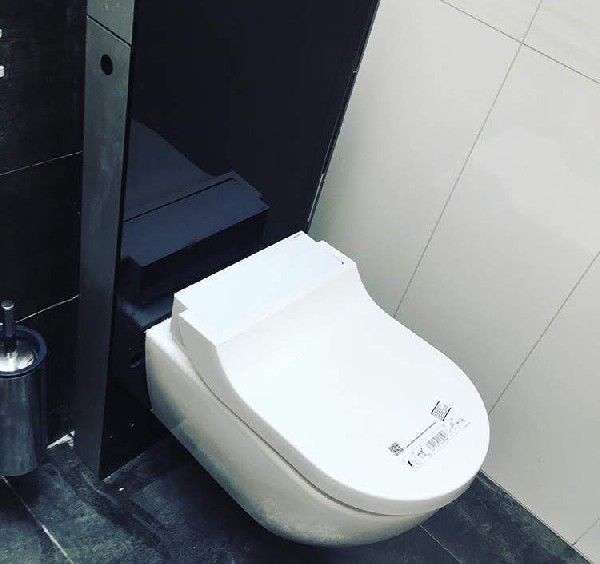 Pose d'un WC Aquacleen et d'un Monolithe noir 